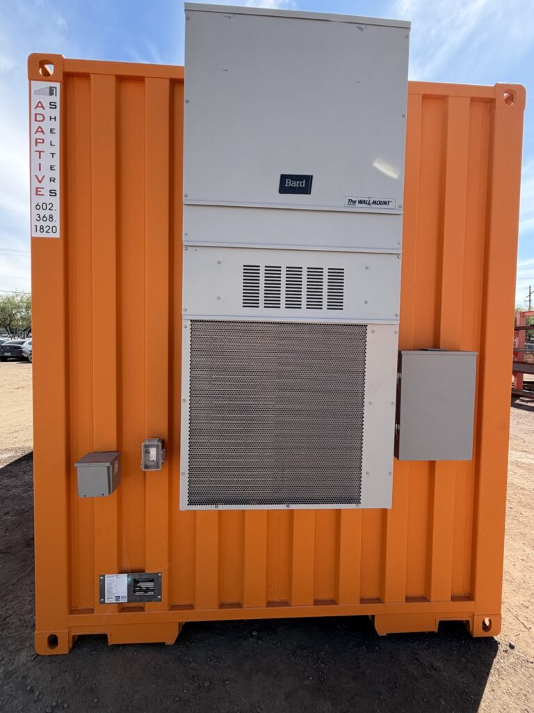 End of a 40 foot container all office with the 2 ton wall-mounted air conditioning unit